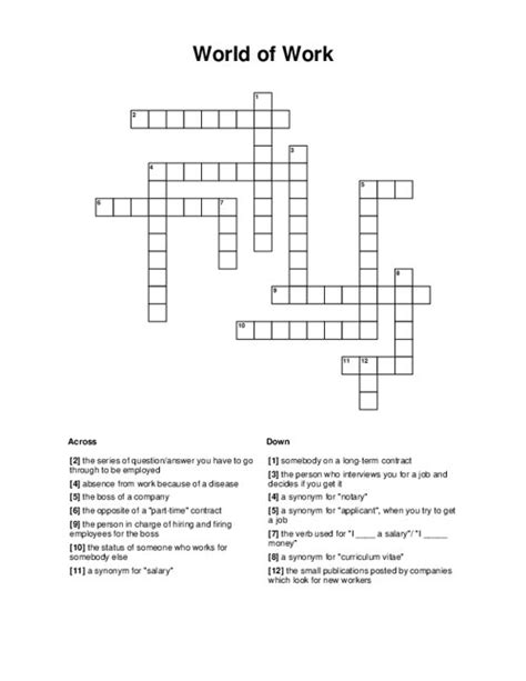 crossword clue work.
